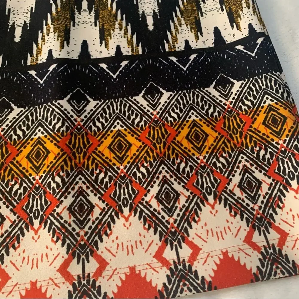 Maeve women's medium pattern knee length skirt Anthropologie black red print